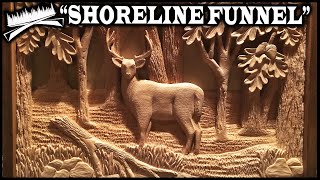 WHITETAIL BUCK WOODCARVING  quotSHORELINE FUNNELquot  Relief Wood Carving Deer [upl. by Nedroj439]