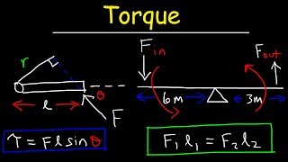 Torque Basic Introduction Lever Arm Moment of Force Simple Machines amp Mechanical Advantage [upl. by Selim]