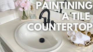 Painting A Tile Countertop  Zellige Tile Look  Moroccan Tile look [upl. by Luther]