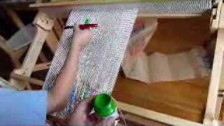 Direct warp painting on a Schacht Flip rigid heddle loom [upl. by Noiztneb]