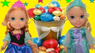 Anna and Elsa Toddlers Easter Egg Hunt Play Together Ep36  Toys In Action [upl. by Sackman]