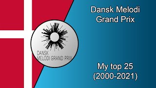 Dansk Melodi Grand Prix  My Top 25 Songs 2000  2021 [upl. by Redwine]