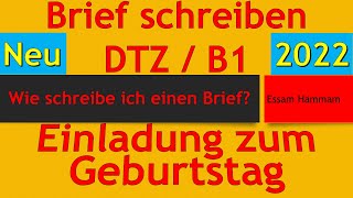 DTZ  B1  Brief schreiben  Antwort auf eine Einladung zur Geburtstagsparty [upl. by Haletky]