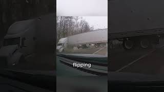 SemiTruck Going Extremely Fast On Ice shorts truck crash [upl. by Sanez]