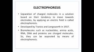 Electrophoresis part 1 [upl. by Eillac940]