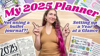 Setting up my 2025 Planner and its NOT a bullet journal 😱 My 2025 Year at a Glance [upl. by Oballa]