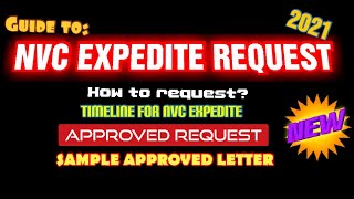 GUIDE IN NVC EXPEDITE REQUEST [upl. by Yengac]