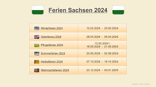 Ferien Sachsen 2024 [upl. by Yonina]