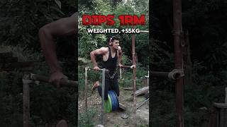 55kg  Weighted Dip Challenge  Strength Test with Heavy weights [upl. by Season]