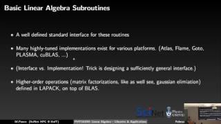 Scientific Computing Lecture 13 Linear Algebra with BLAS and LAPACK [upl. by Jodee]