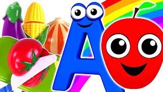 Fruit Songs amp Vegetable Rhymes Learn Fruits amp Vegetables Names Compilation with Velcro Toy for Kids [upl. by Osman769]