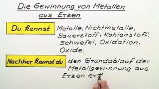 GEWINNUNG VON METALLEN AUS ERZEN  Chemie  Anorganische Verbindungen – Eigenschaften und Reaktionen [upl. by Venita]