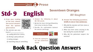 9th Standard English Seventeen Oranges Book Back answers  9th English Unit 4 Prose [upl. by Ait]