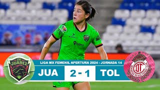 Juarez Femenil vs Toluca 21 Resumen Goles 2024 [upl. by Yenar587]