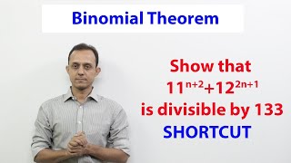 Binomial theorem Divisibility shortcut SE2  Show that 11n2122n1 is divisible by 133 [upl. by Horn337]