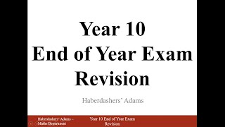 Year 10 End of Year Exam Revision 44 [upl. by Lashonda]