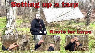 How to setup a tarp for camping  Knots for tarps [upl. by Akiram]