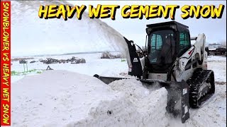 Tractor mounted Snowblower for a skid steer VS Heavy wet snow [upl. by Constantino]