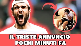 🔴 MATTEO BERRETTINI IL TRISTE ANNUNCIO POCHI MINUTI FA “MI RITIRO…” FAN IN LACRIME [upl. by Vallonia]