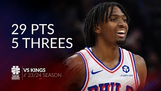 Tyrese Maxey 29 pts 5 threes vs Kings 2324 season [upl. by Inaluahek]