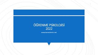 2022 ONLINE OGRENME PSİKOLOJİSİ DERSLERİ 3 [upl. by Yllas770]