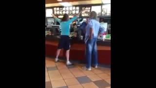 Crazy Woman Hits McDonalds Employee [upl. by Acissev194]