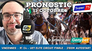 🔴 Pronostic Quinté  Super Top5 Vendredi 11 Octobre 2024 Vincennes 🔴 UET Elite Circuit Finale [upl. by Maze]