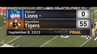 Massillon Tigers vs Elkhart Lions 982023 [upl. by Wehrle]