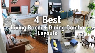 4 Best Living Room  Dining Combo Layouts  MF Home TV [upl. by Einohpets]