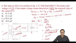 Rectifiers 11 Problems on Capacitor Filter [upl. by Oringa]