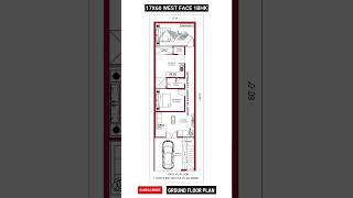 17x60 west facing house plan houzy floorplan 1bhk houseplan westface houseplanning viralshort [upl. by Kolnick]