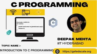 3 Introduction to cprogramming  C programming complete course by Deepak Sir [upl. by Maice]