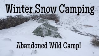 Winter Snow Camping  Abandoned Wild Camp [upl. by Cinda]