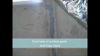 Leaking basement concrete control joint repairPolyurethane crack injection [upl. by Merv]