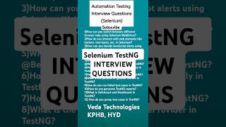 Automation Testing Selenium interview Questions and Answers vedatechnologies qa selenium testng [upl. by Lisle]