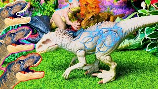 Jurassic World Dinos Indominus Rex Edmontosaurus Spinosaurus Sauropelta Bajadasaurus amp more [upl. by Nylitsirk]