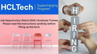 HCL TECH HIRING l Graduate Trainee l 2024 Jobs l BCOM l BBA l Freshers Recruitment l [upl. by Kape]