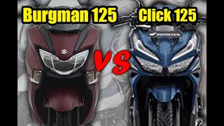 Honda Click 125 vs Suzuki Burgman 125 Comparison Philippines  ANONG MOTOR ANG BAGAY SAYO [upl. by Aleacin65]