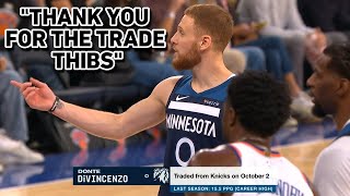 Donte DiVincenzo trash talking Knicks bench in first game back since trade 😳 [upl. by Dorella]