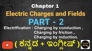 Electric Charges and Fields  Part 2  Methods of Electrification  Physics in Kannada [upl. by Andonis]