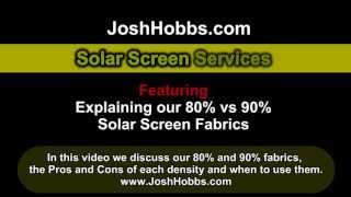 Our solar screens are available in either the 80 or 90 shade fabric Where  what to use [upl. by Akinnej]