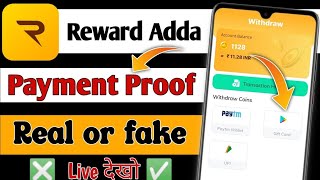 Reward adda app payment proof 2023  Reward adda app payment proof  Reward adda app real or fake [upl. by Lexy]