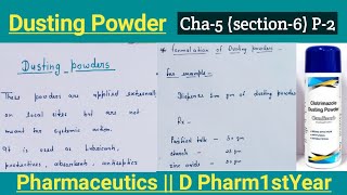 Dusting powder  Definition  Types  Formulation  Pharmaceutics  cha5  D Pharm1stYear [upl. by Doomham]