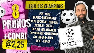 Pronostic foot Ligue des Champions  PSV Lens Real Arsenal Inter Bayern Naples UnitedJ4 [upl. by Seuguh]