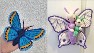 Free crochet butterfly toy pattern for beginnersKnitted butterfly toysAmigurumi crochet butterfly [upl. by Pauiie]