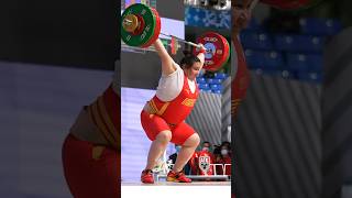 Li Wenwen 148kg  326lbs World Record weightlifting paris2024 olympics slowmotion [upl. by Miculek]