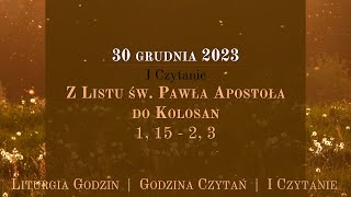 GodzinaCzytań  I Czytanie  30 grudnia 2023 [upl. by Vevina855]