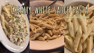 Creamy white sauce pasta only 3 ingredients ✨ [upl. by Cis299]