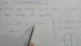 42 TRIGONOMETRY 3 Question 1 [upl. by Jehius]