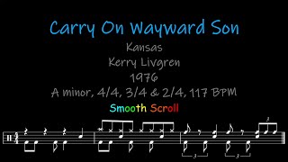 Carry On Wayward Son Chords Lyrics and Timing [upl. by Airdua]